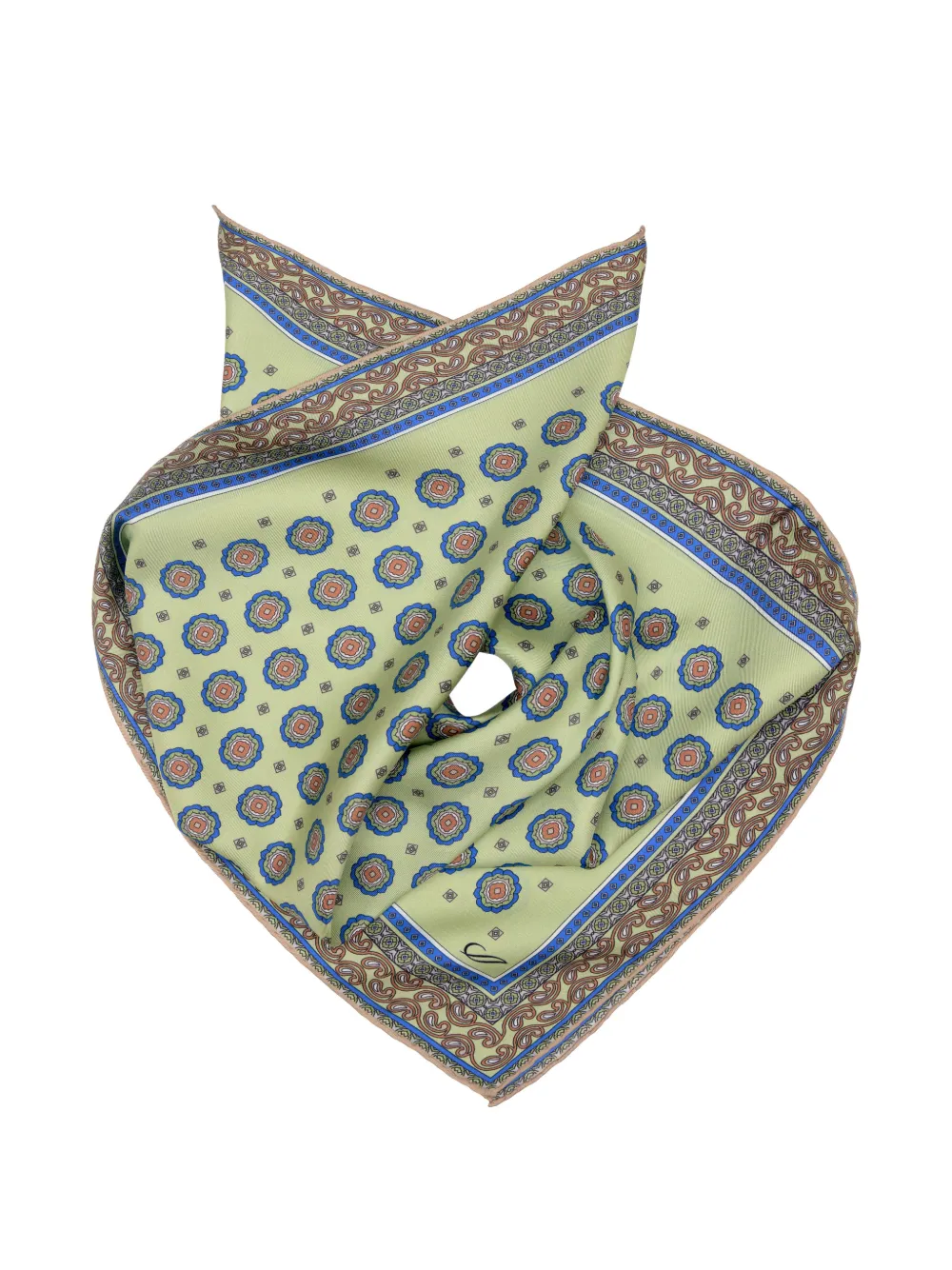 Elizabetta medallion-print silk scarf - Grün