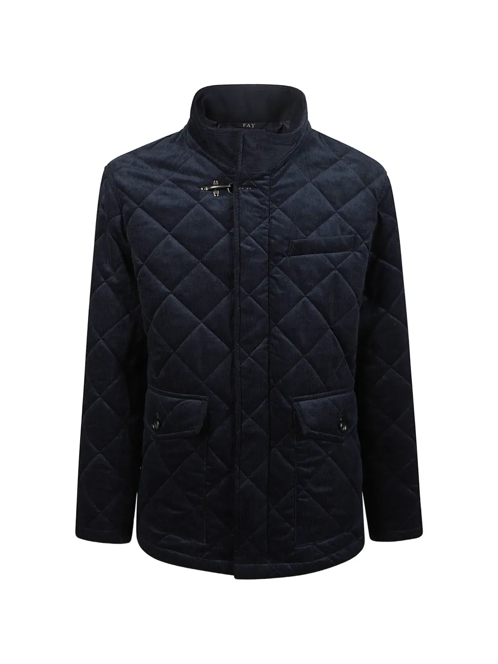 Fay Quilted Corduroy Jacket In Blue