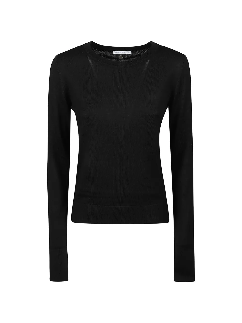 Patrizia Pepe fine-knit long-sleeve sweater Zwart