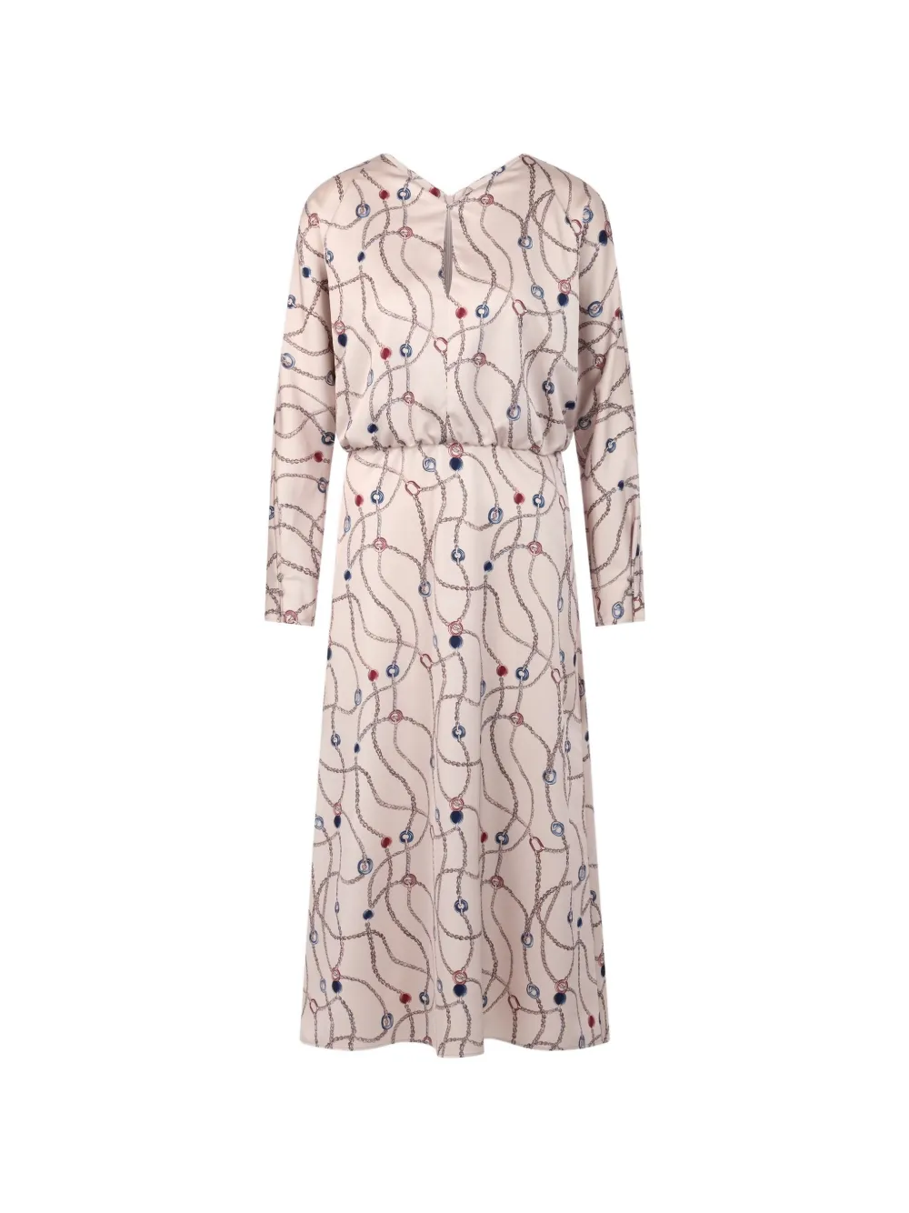 MARCCAIN Maxi-jurk met lange mouwen en ketting-print Roze