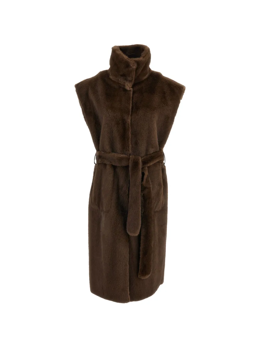 STAND STUDIO manteau Oaklynn en fourrure artificielle ceinturé - Marron STAND STUDIO manteau Oaklynn en fourrure artificielle ceinturé - Marron