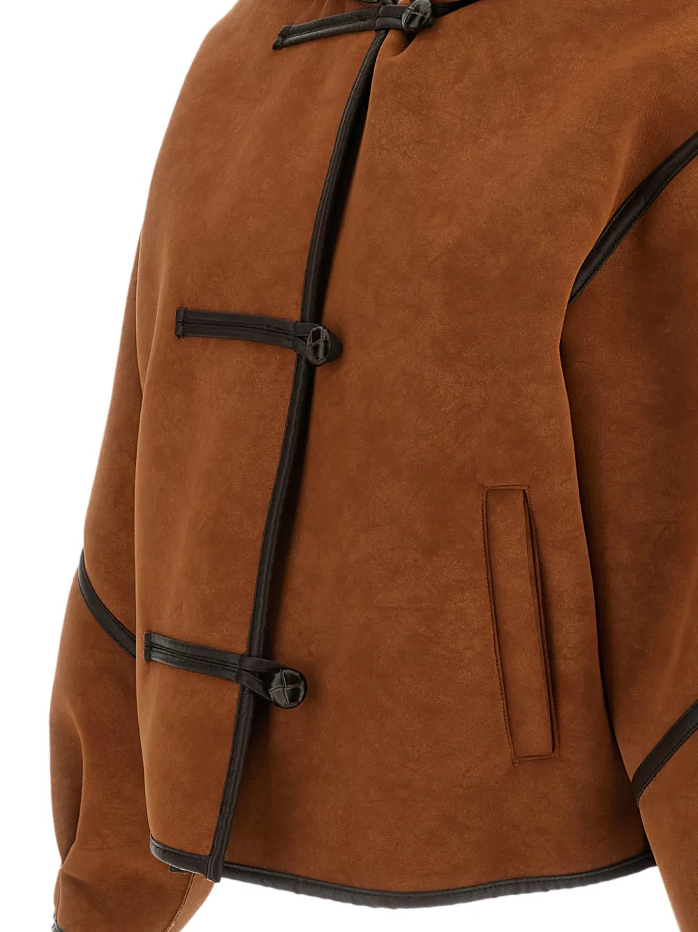 STAND STUDIO Fia hooded toggle-fastening jacket Bruin