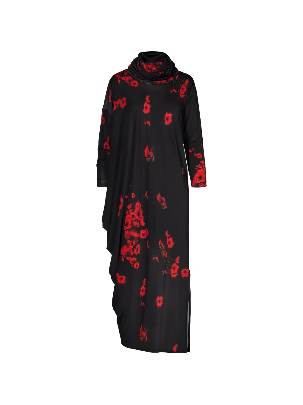 Tessitura Body Couture asymmetric hooded maxi dress