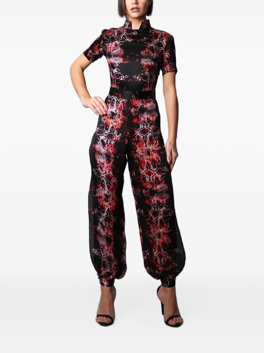 Tessitura Digital Snake silk jumpsuit - Nero