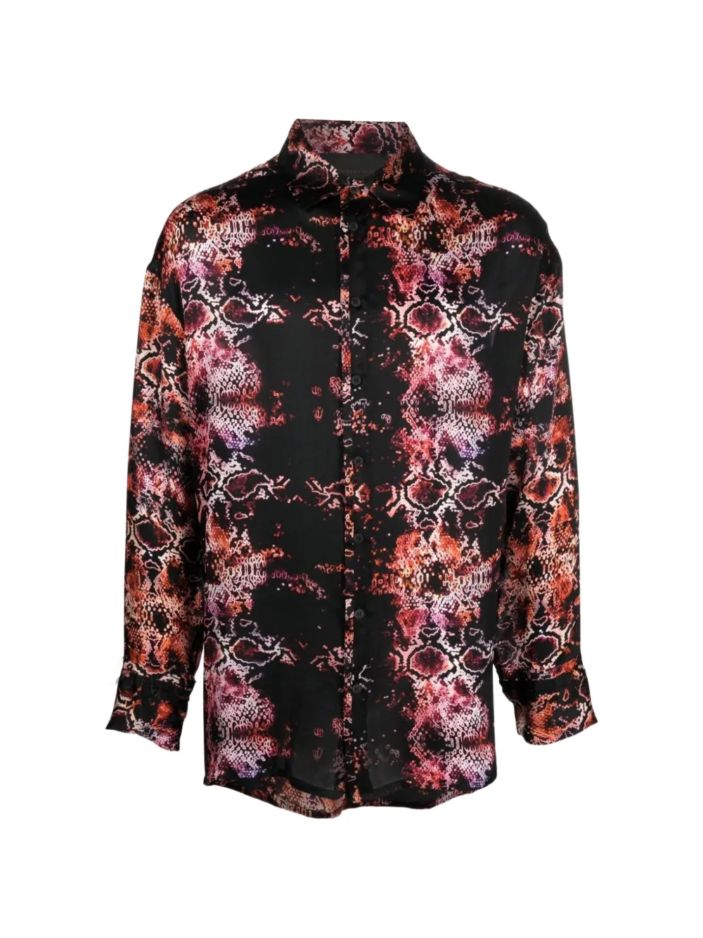 Tessitura digital snake-print silk shirt