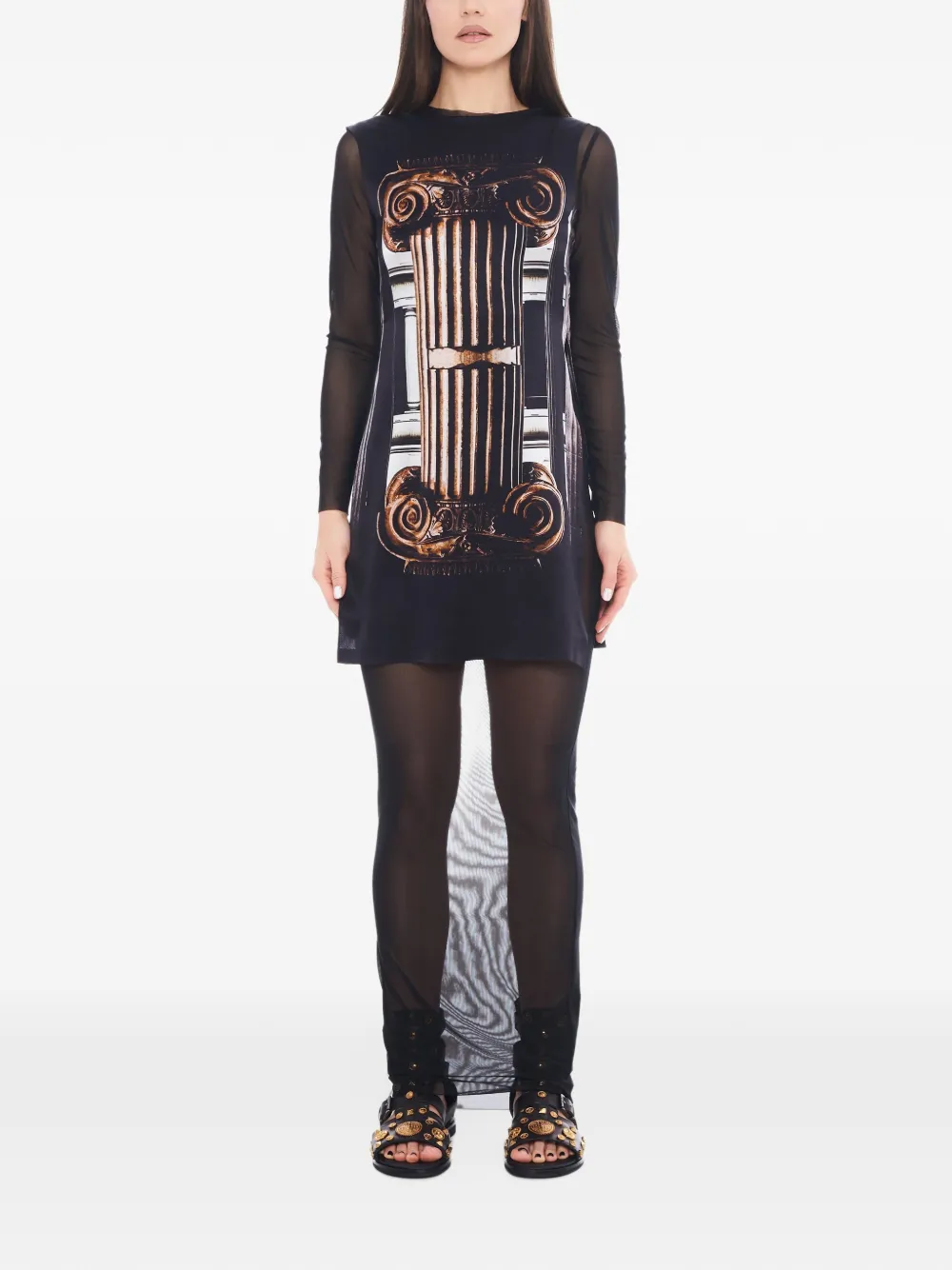 Tessitura column-print jumpsuit and shirt set