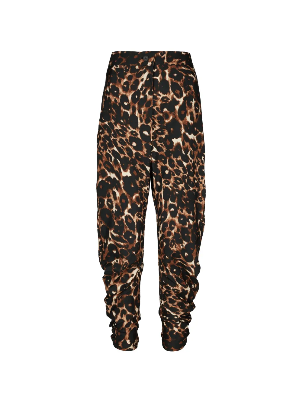 Tessitura Twisted leopard-print tapered trousers