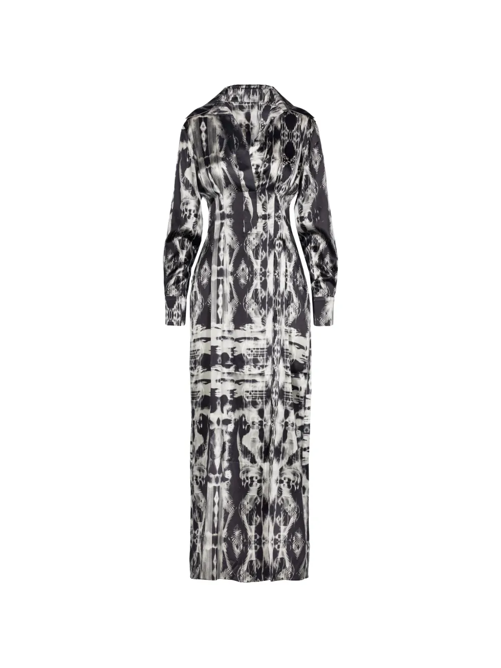 Tessitura Faces silk maxi dress