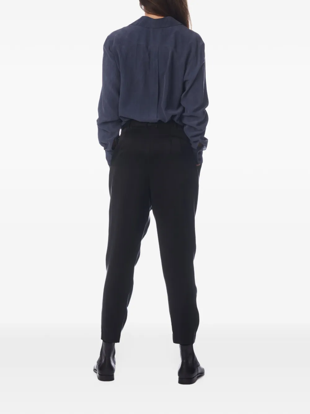 Tessitura Broek met toelopende pijpen Zwart