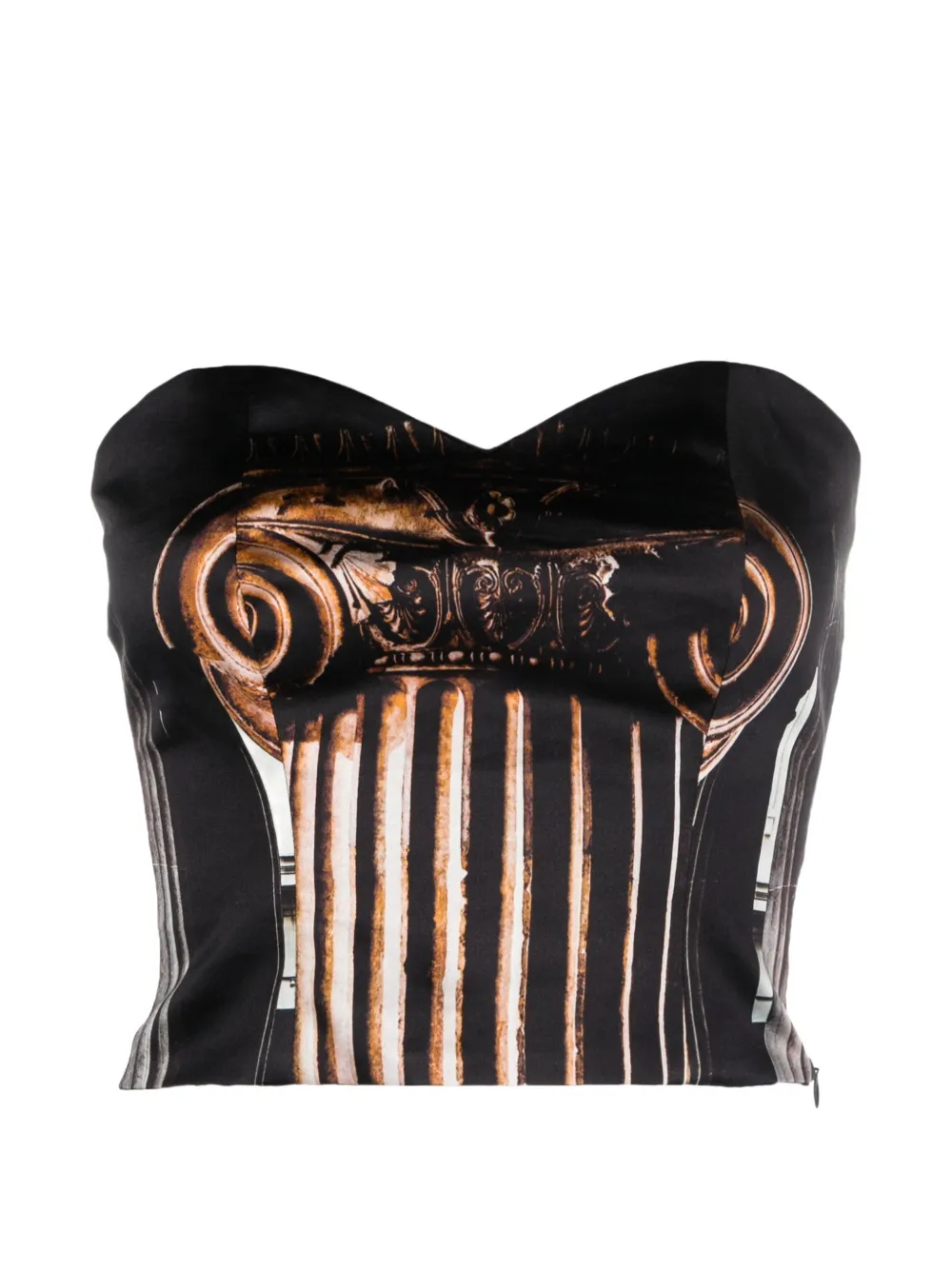 Tessitura digitally printed sweetheart-neck top