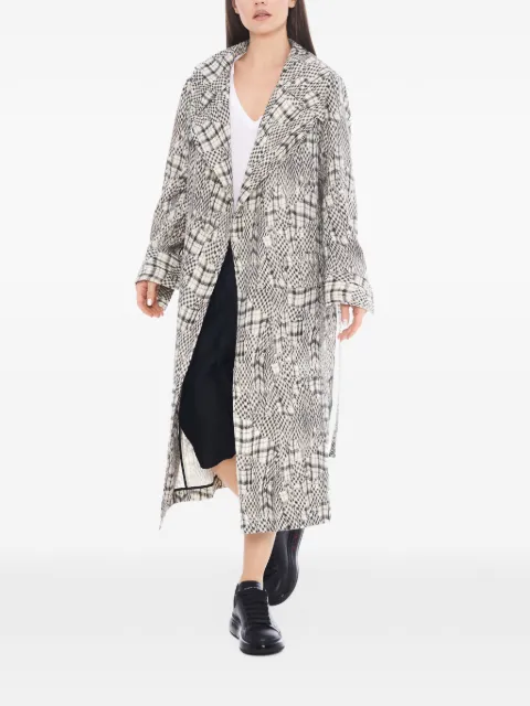 Tessitura patterned single-breasted coat