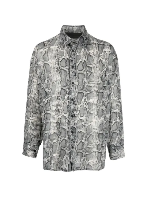 Tessitura snake-print oversized shirt