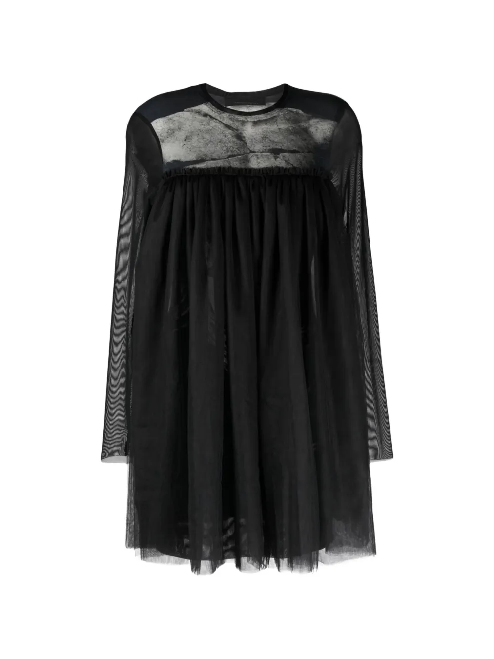 Tessitura Ancient tulle-overlay mini dress