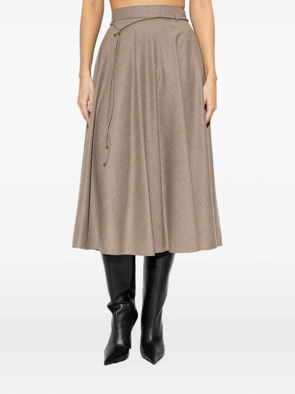 Max Mara Flared kasjmier rok zand Beige