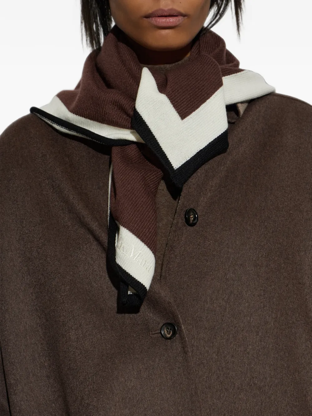 Max Mara Kasjmier garen oversized foulard Bruin