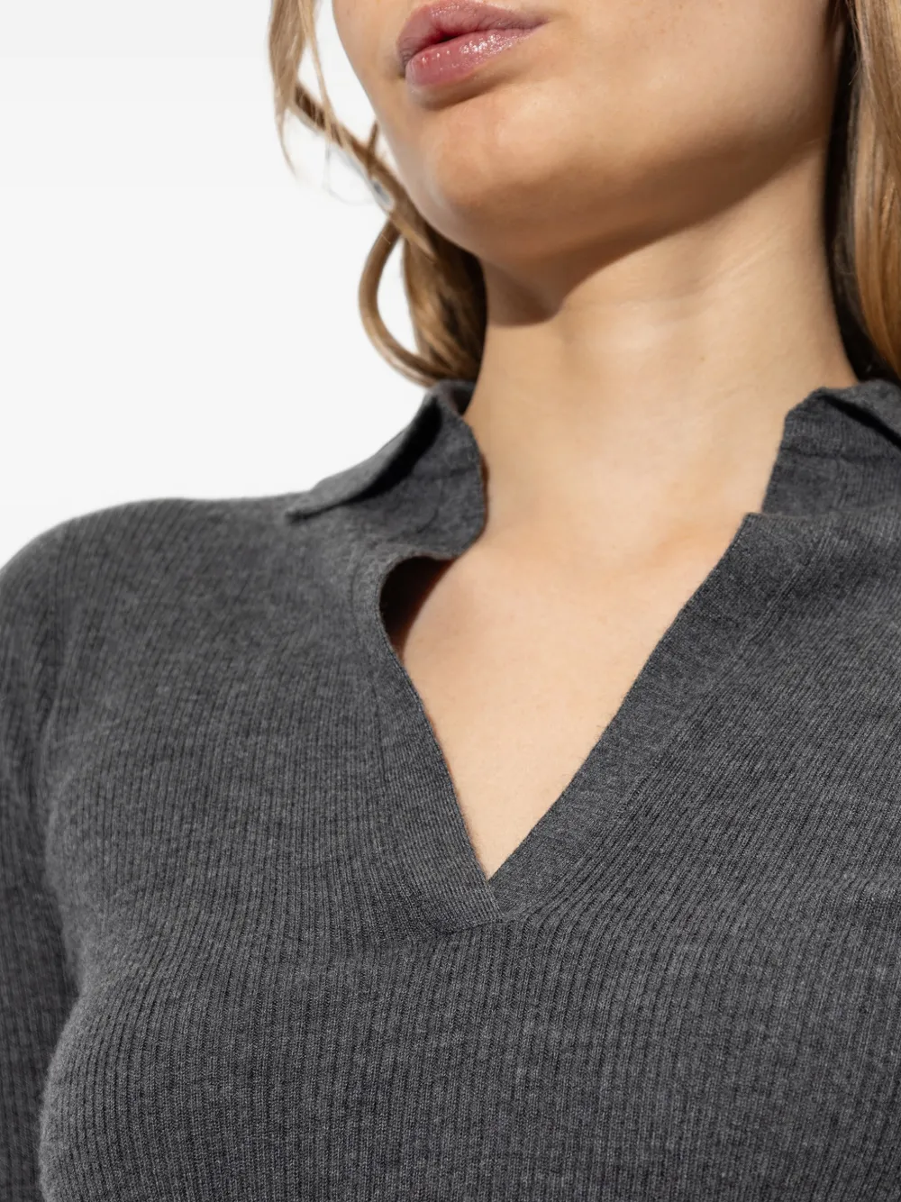 Max Mara Polotrui van kasjmier garen donkergrijs