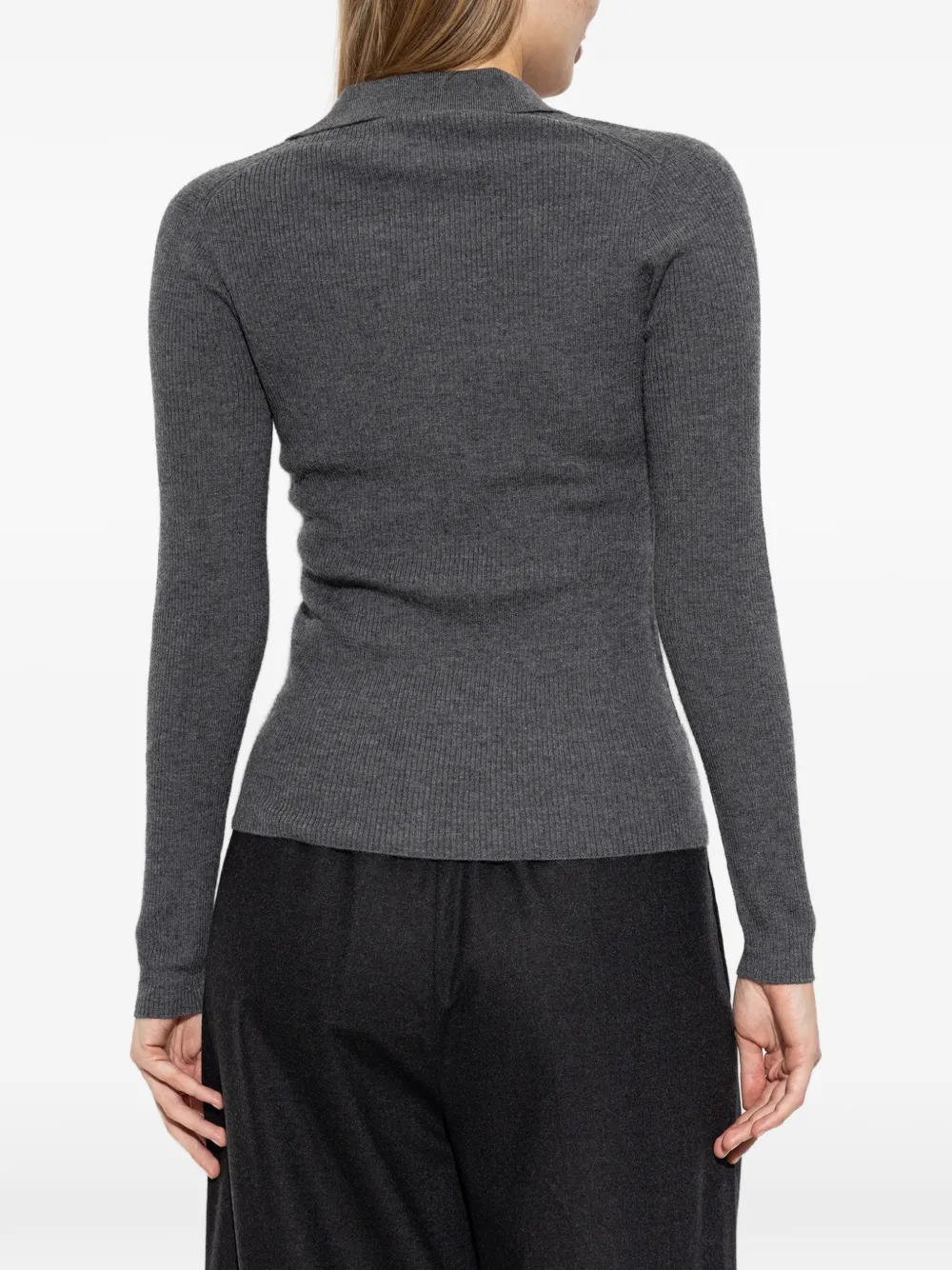 Max Mara Polotrui van kasjmier garen donkergrijs