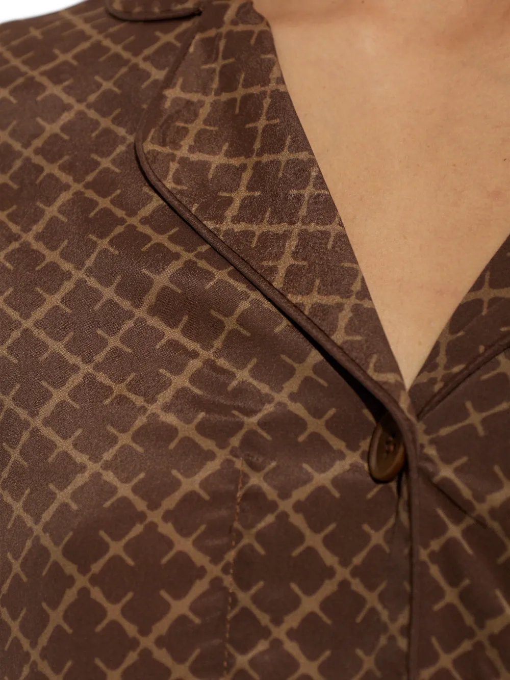 By Malene Birger Margaret geometric-print shirt Bruin