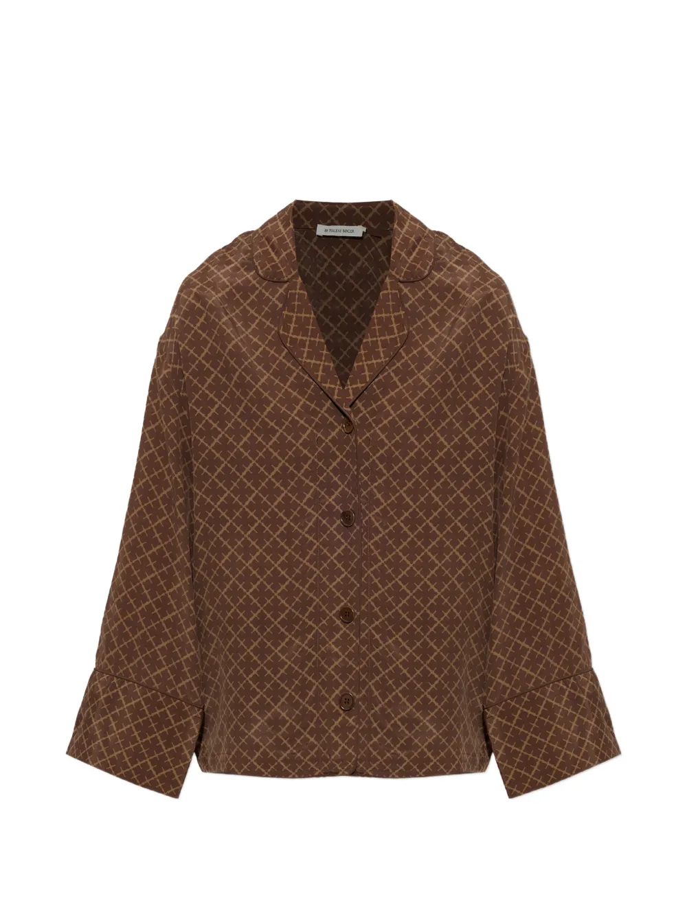 By Malene Birger Margaret geometric-print shirt Bruin