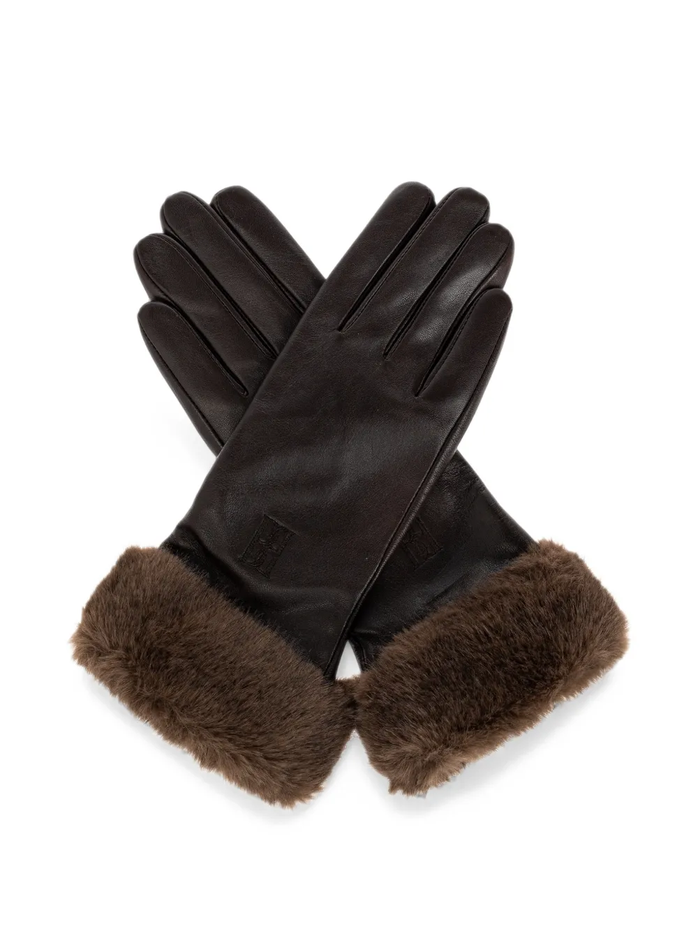 By Malene Birger Genna shearling-trimmed gloves - Marrone