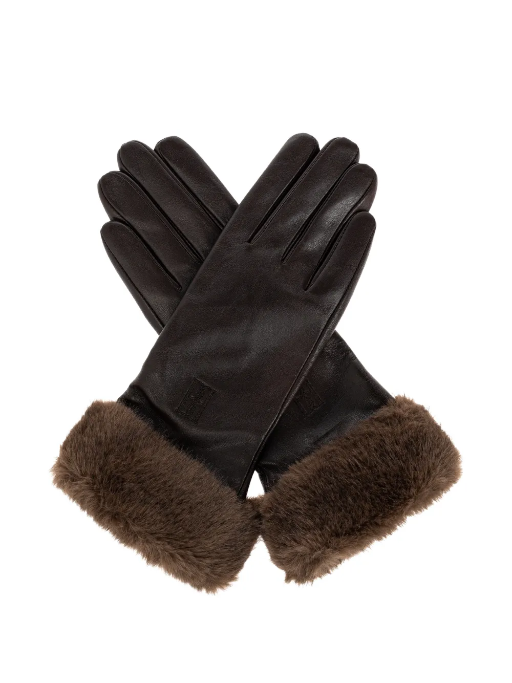 By Malene Birger Genna shearling-trimmed gloves - Braun