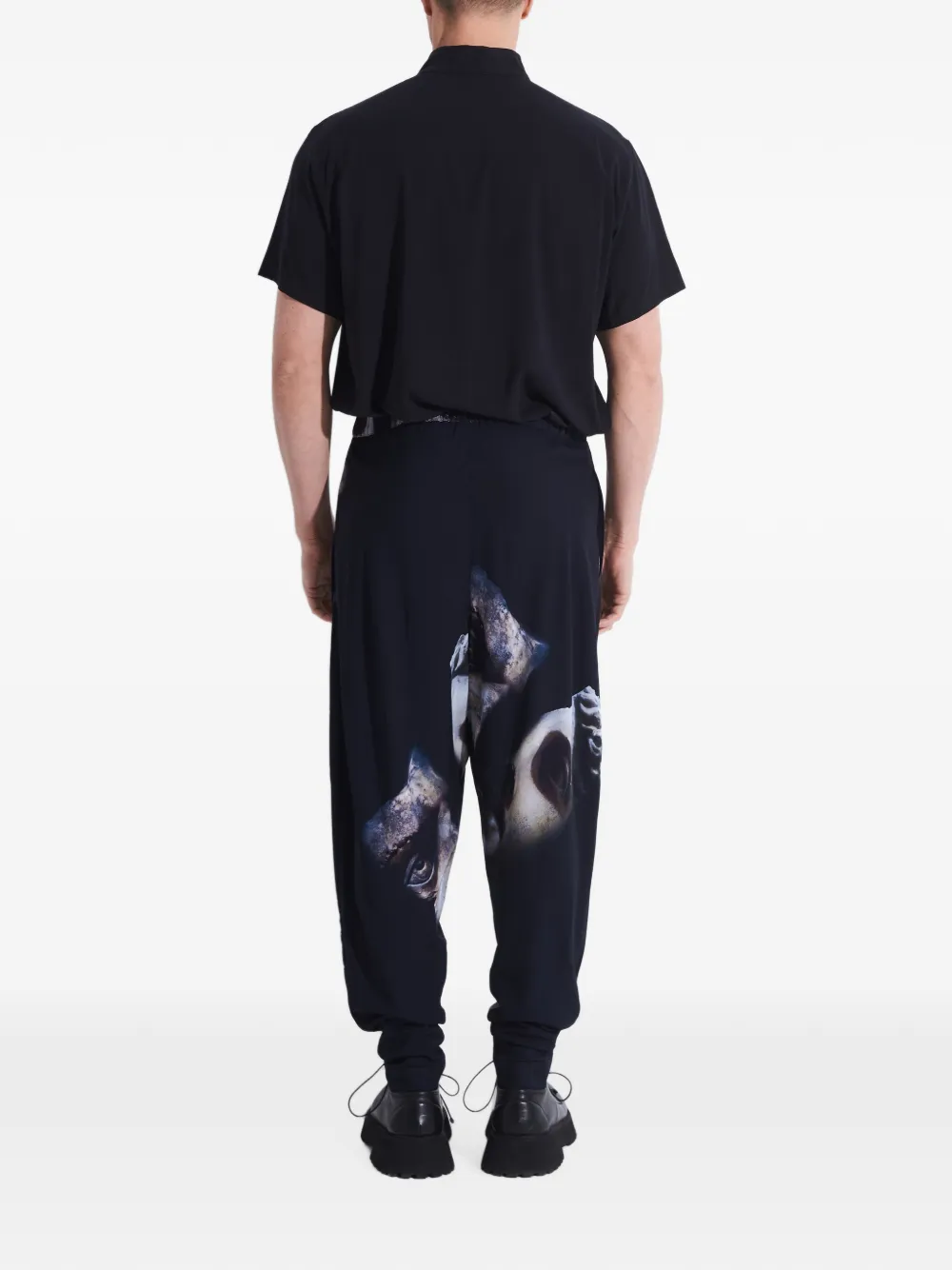 Tessitura Broek met digitale print Zwart