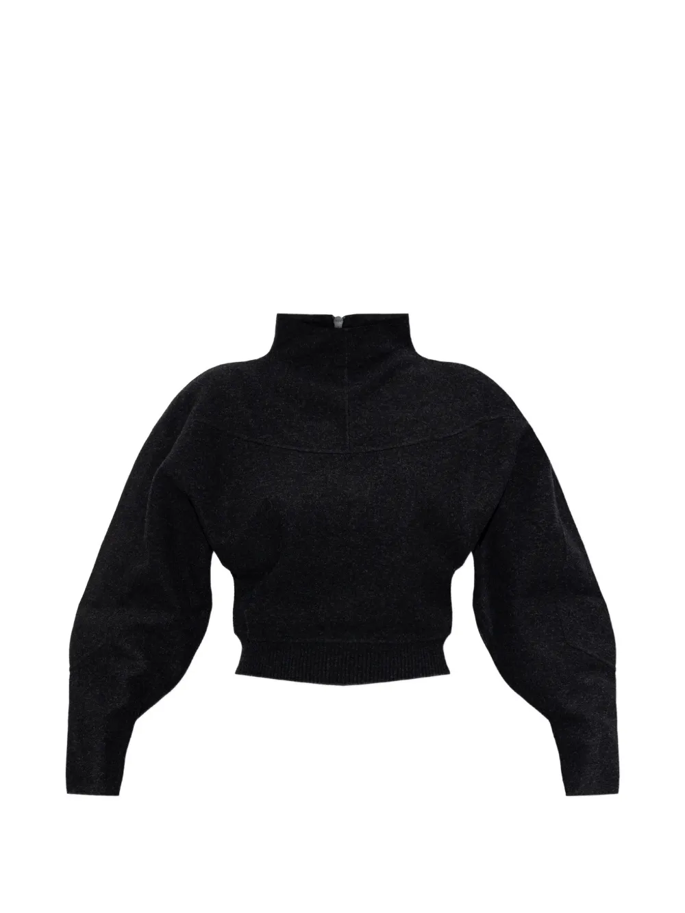Max Mara cropped wool and cashmere jersey sweatshirt - dark grey