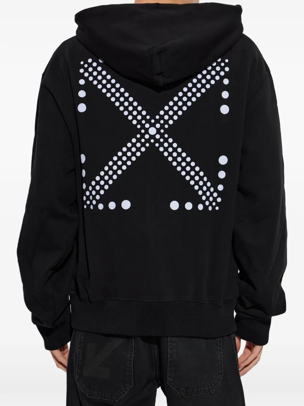 Off-White logo-print zip-up hoodie Zwart