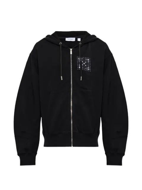 Off-White logo-print zip-up hoodie