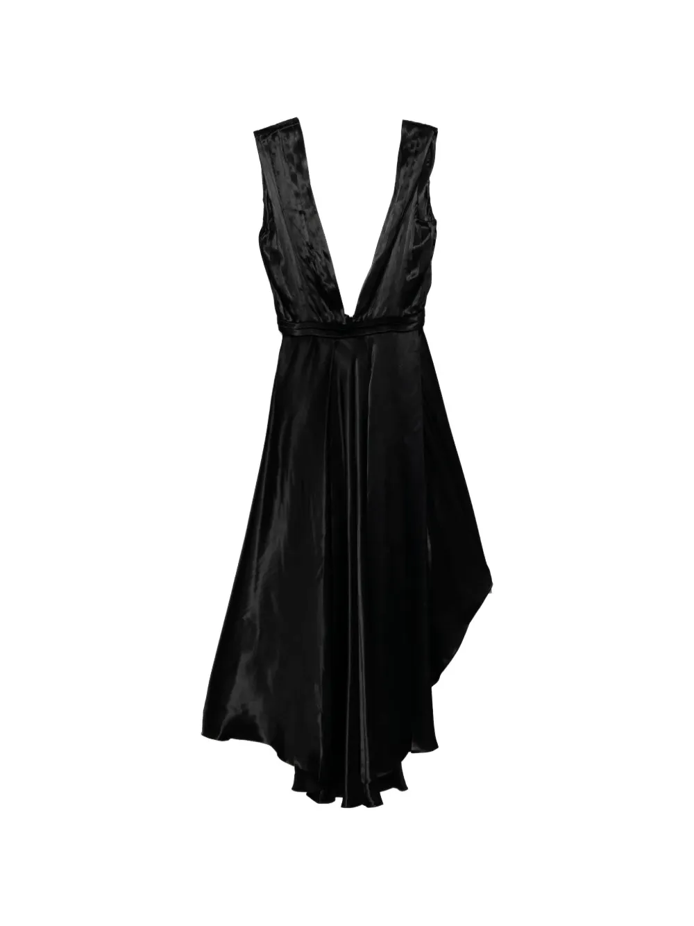 Tessitura pleated silk midi dress