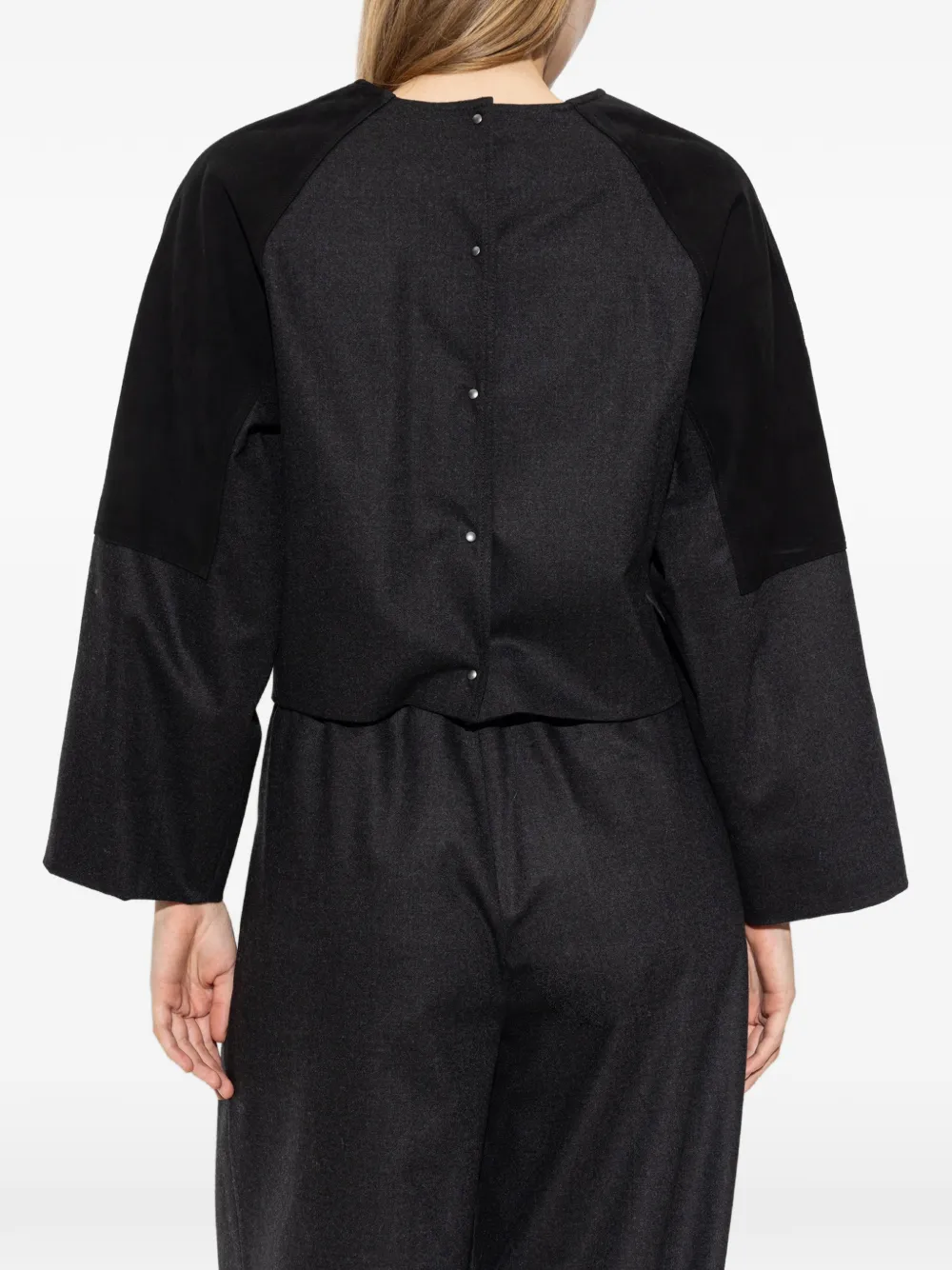 Max Mara Wollen flanellen blouse donkergrijs