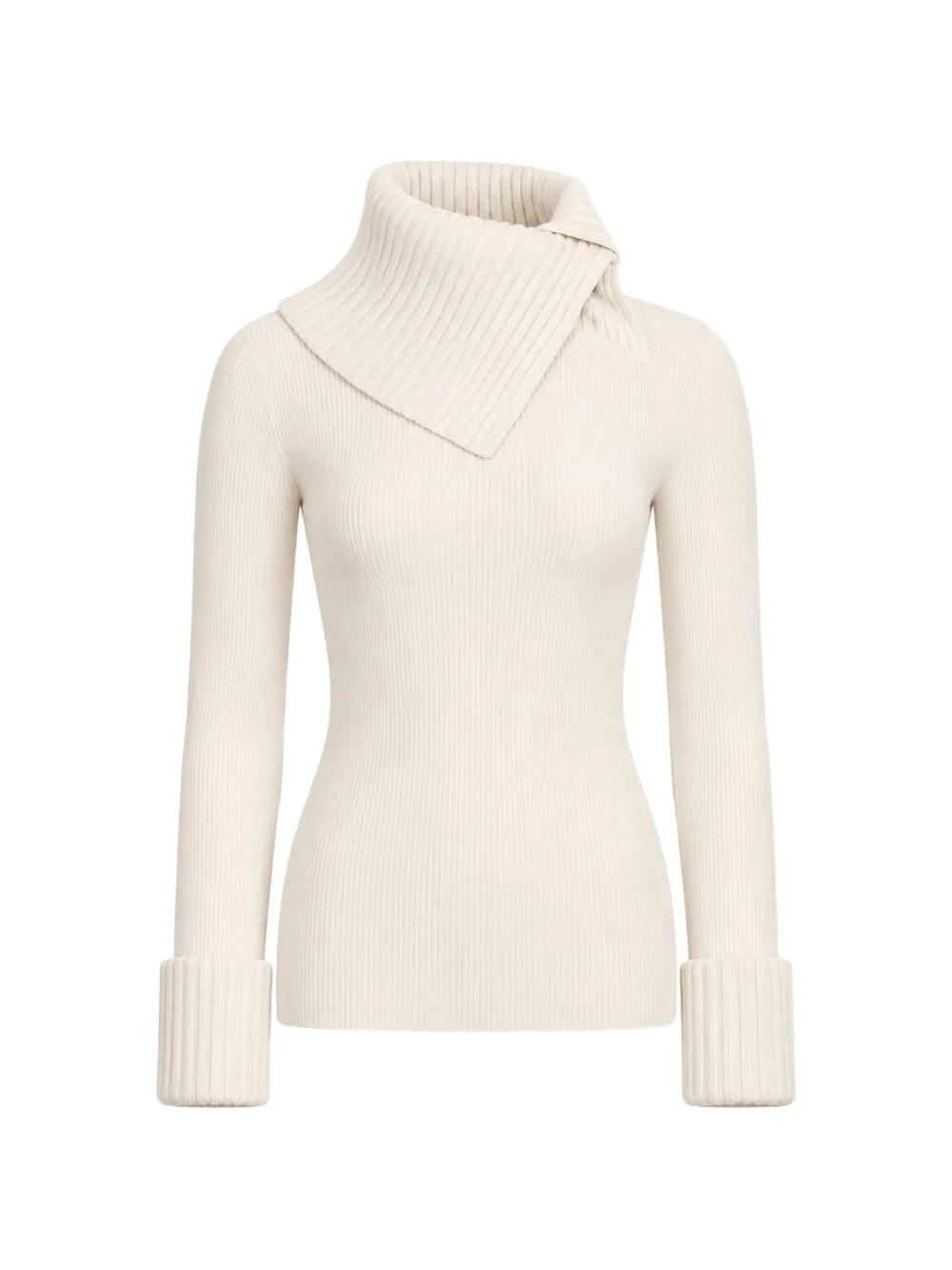 Sportmax asymmetric-collar wool sweater - Toni neutri