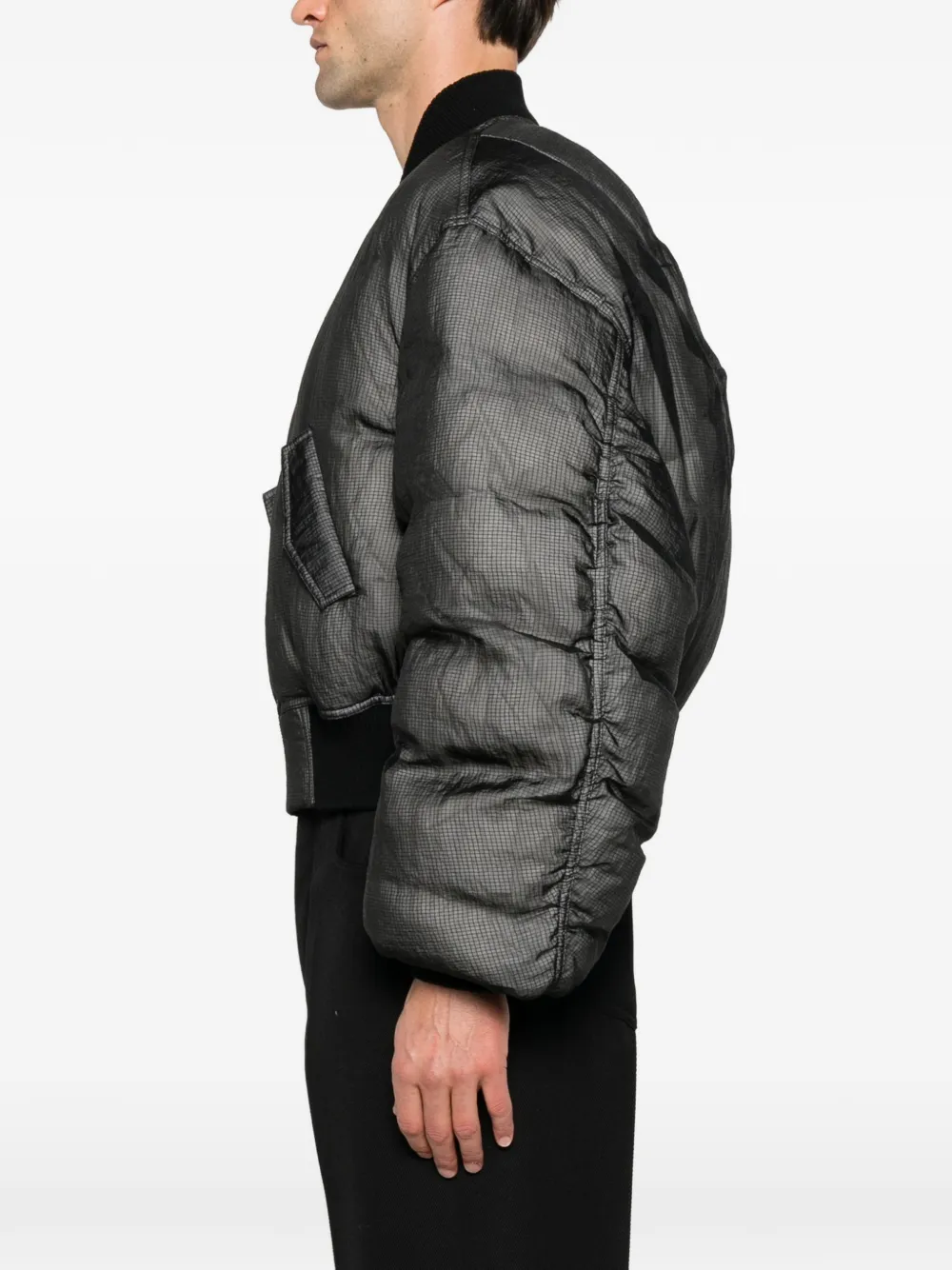 Rick Owens quilted ripstop bomber jacket Grijs