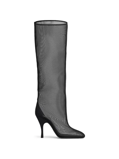 Alaïa knee boots in mesh