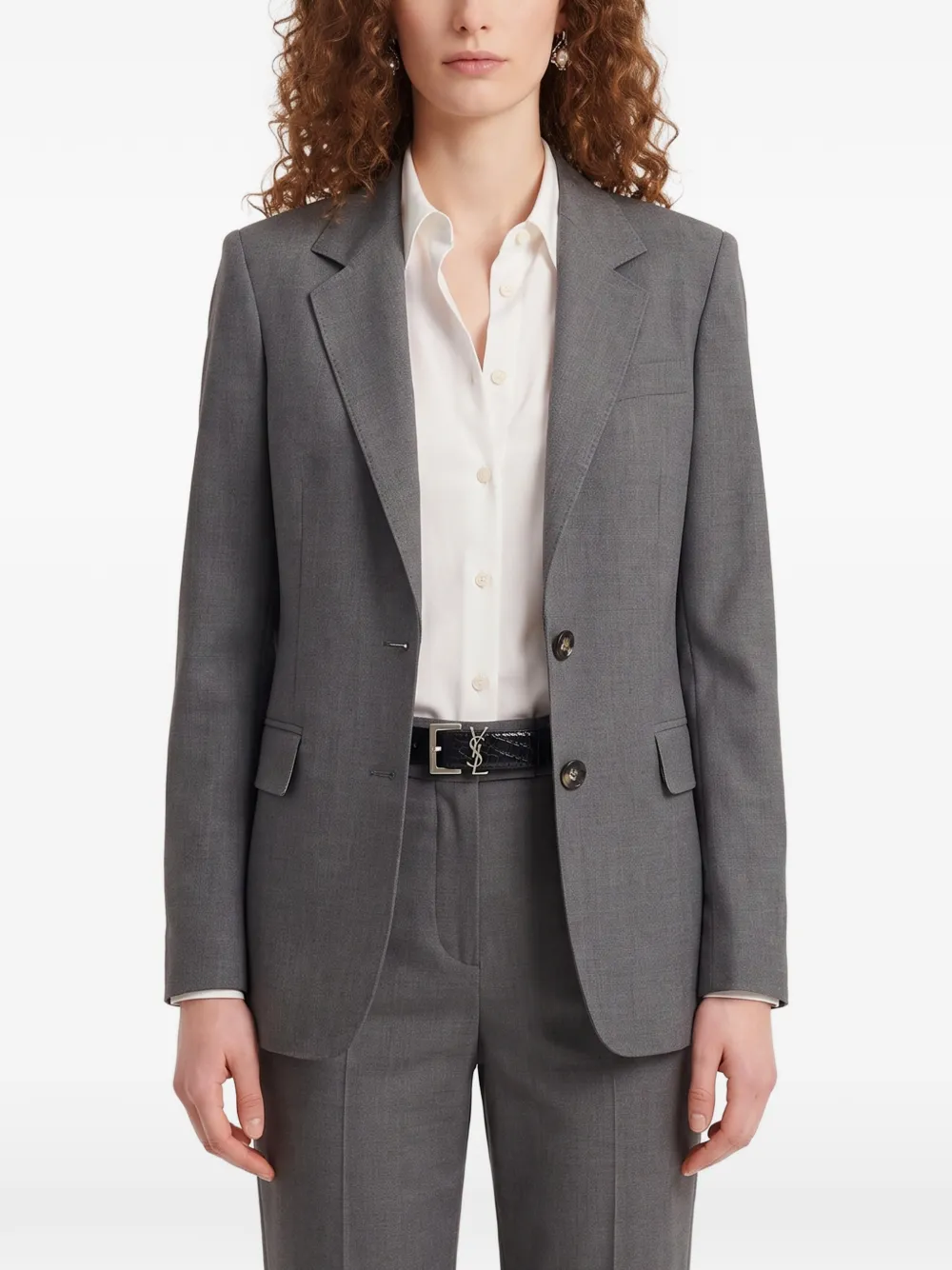 SUTTON NEW YORK single-breasted stretch-canvas jacket - Grau