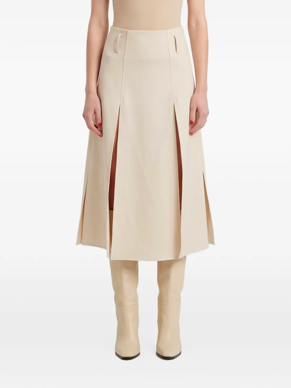 SUTTON NEW YORK panelled crepe midi skirt - Weiß