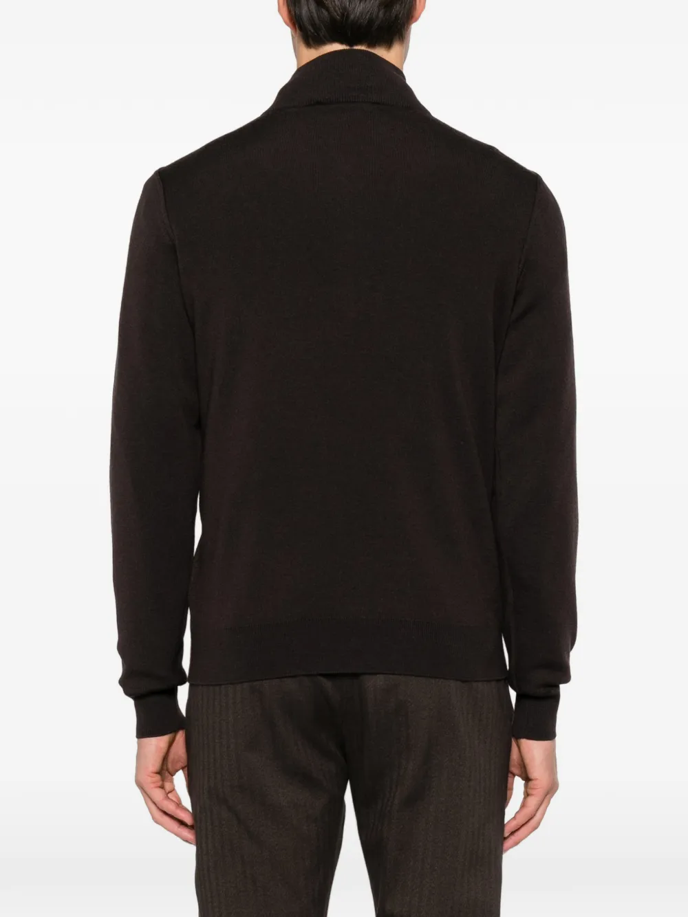 Filippo De Laurentiis quarter-zip wool sweater Bruin