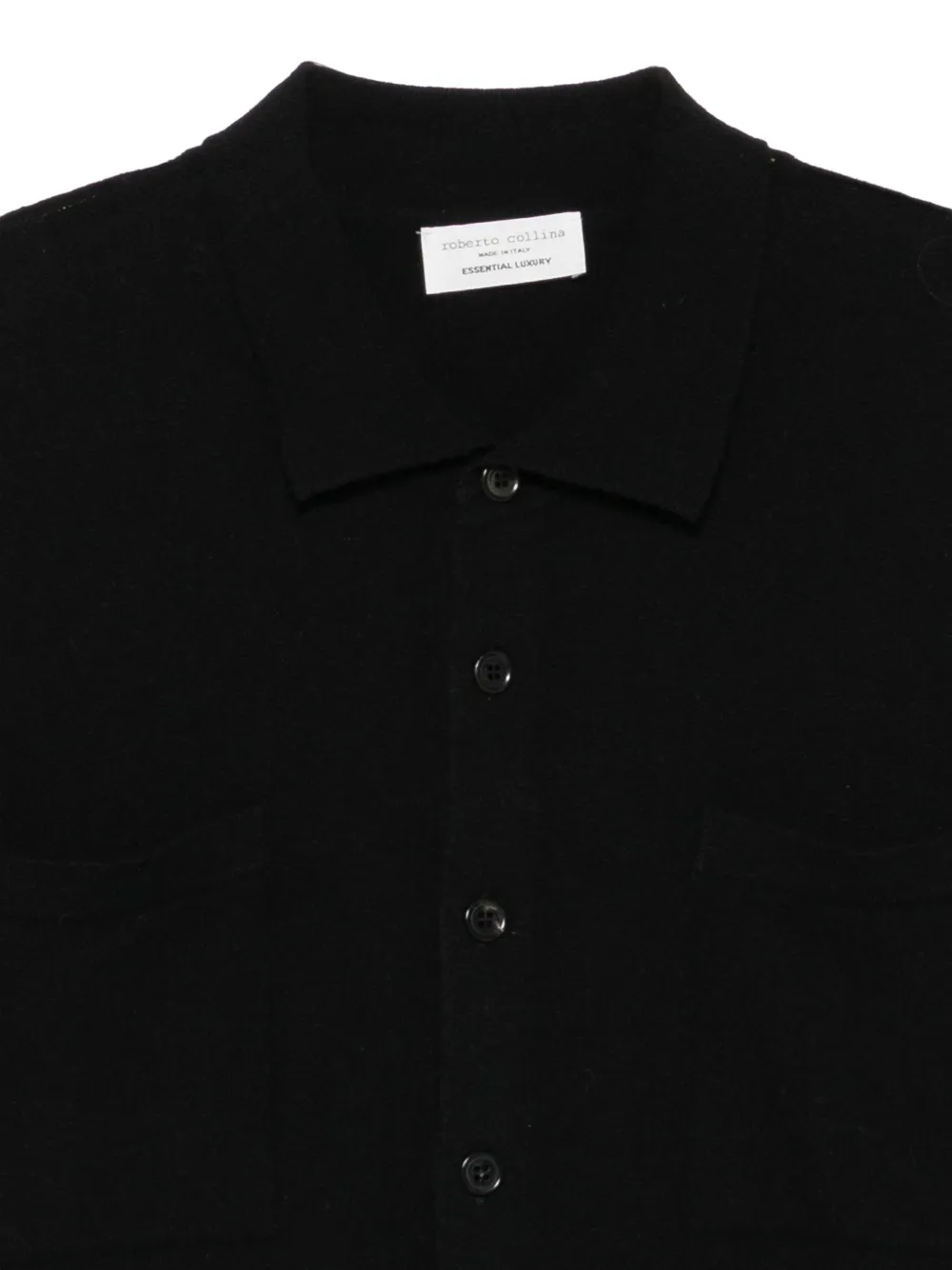 Roberto Collina button-up wool shirt Zwart