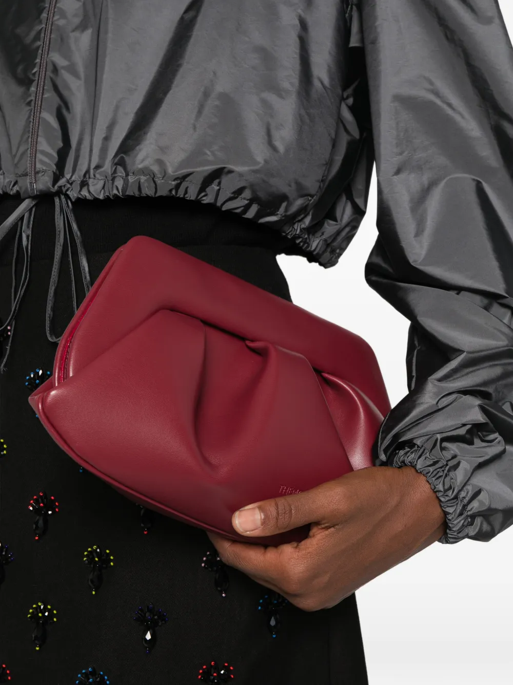 Themoirè Bios pleated shoulder bag - Red