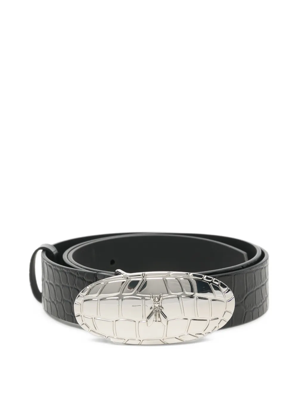 Patrizia Pepe croc-embossed leather belt - Black