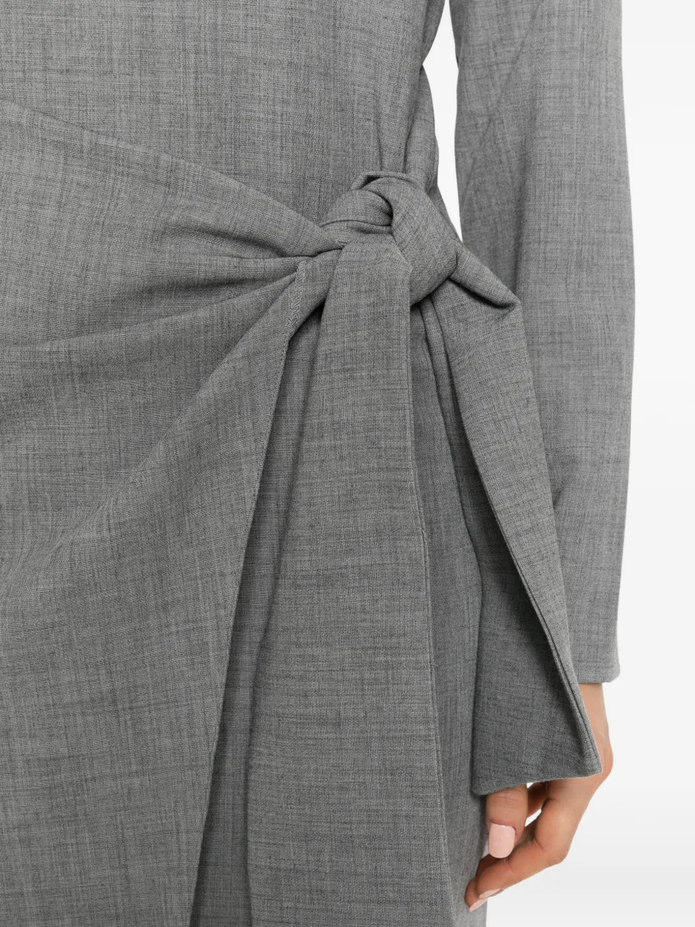 Patrizia Pepe tie-waist midi dress Grijs