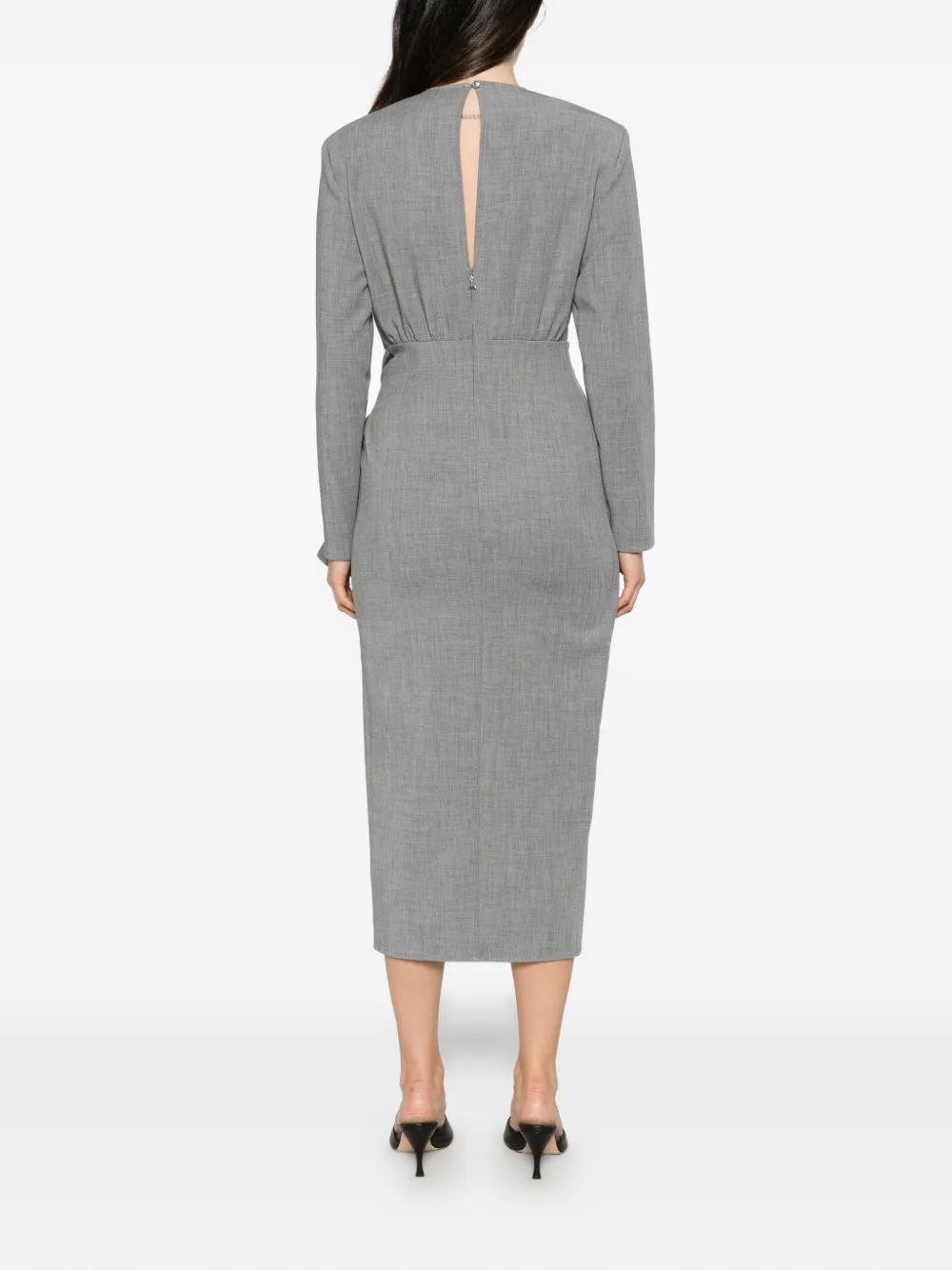 Patrizia Pepe tie-waist midi dress Grijs
