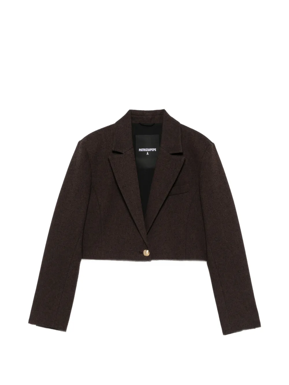 Patrizia Pepe bouclé cropped jacket Bruin