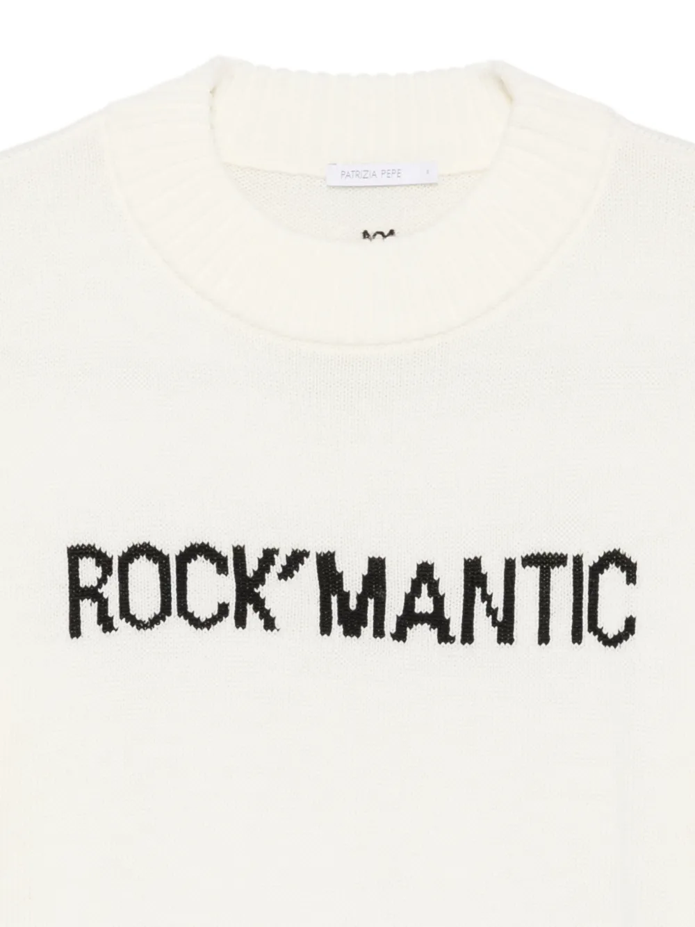 Patrizia Pepe slogan-print crew-neck sweater Wit