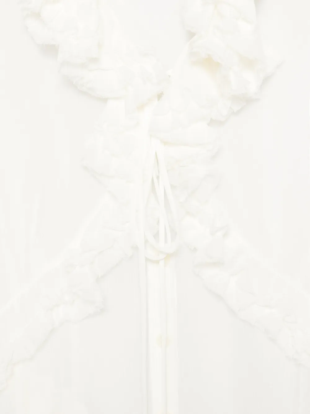 Patrizia Pepe ruffled sheer shirt Wit