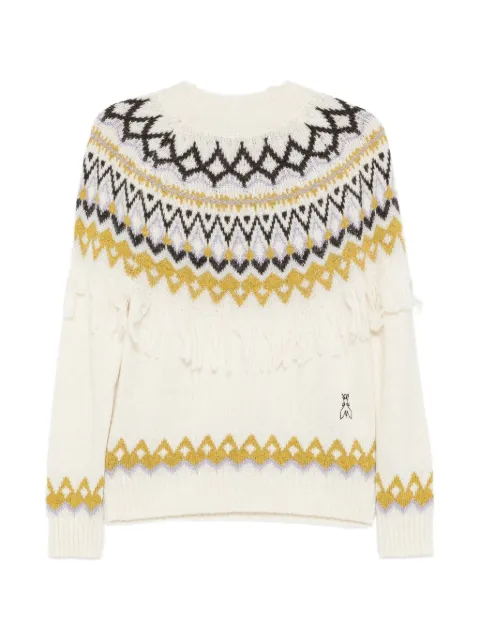 Patrizia Pepe fringed Fair Isle sweater