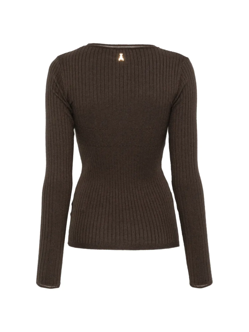 Patrizia Pepe rib-knit slim-fit sweater Bruin