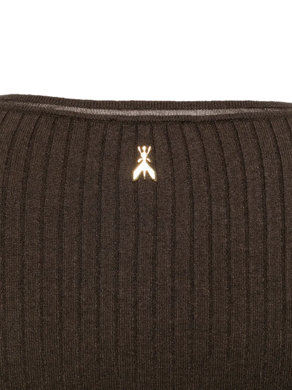 Patrizia Pepe rib-knit slim-fit sweater Bruin