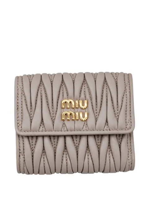 Miu Miu Matelassé nappa leather small wallet
