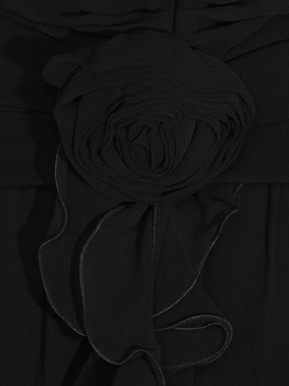 Blumarine ruffled rose-detail maxi dress Zwart